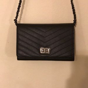 Black Quilted Crossbody Clutch Bag